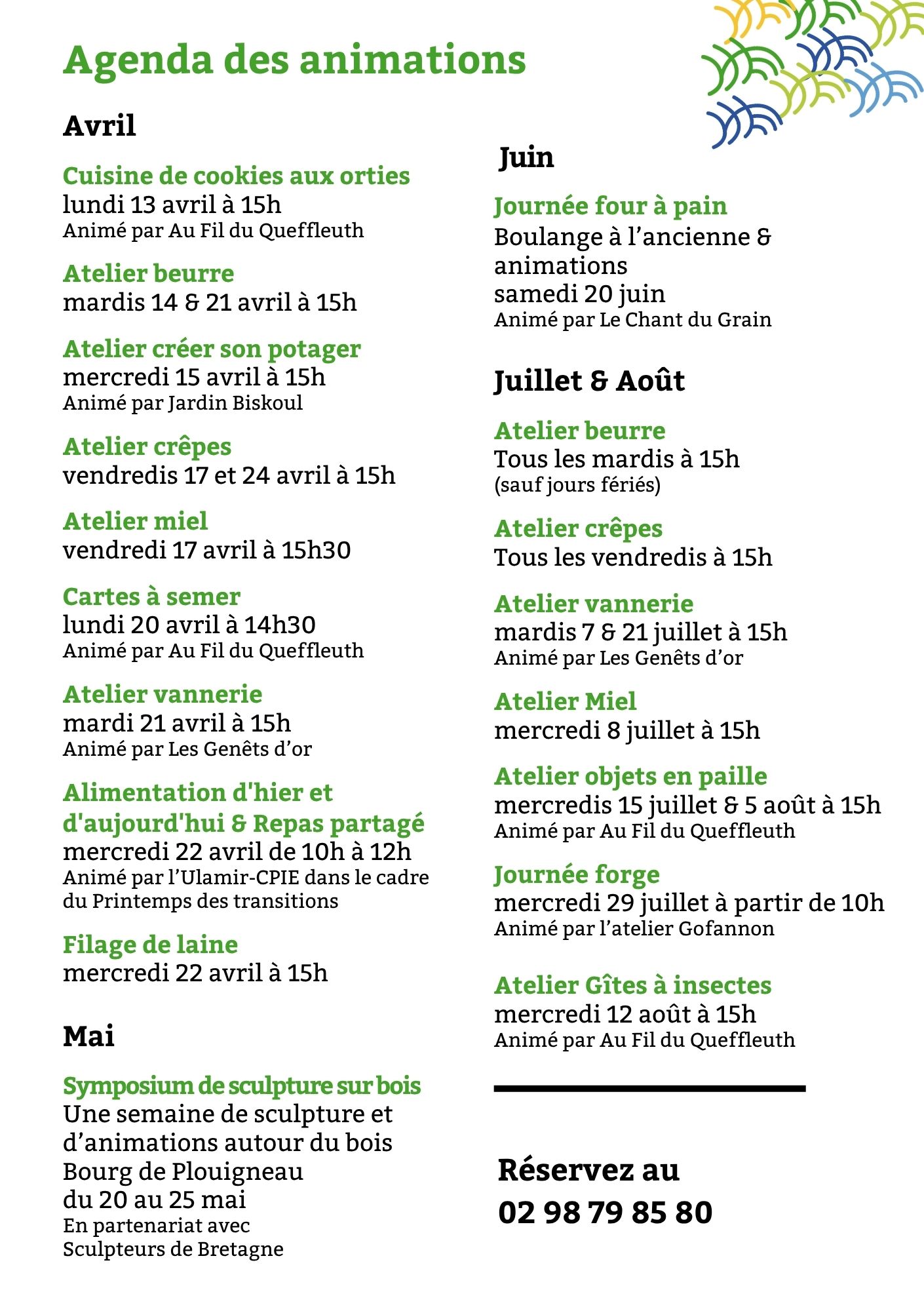 programme Avril-Août